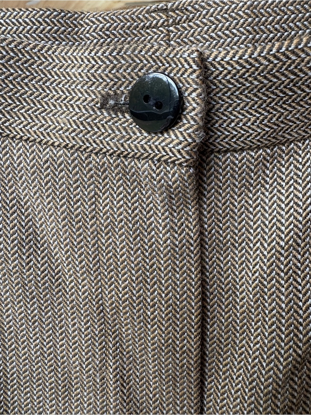 Women's Vintage Carlisle 100% Wool Golden Tan/Brown Herringbone Pants. Size 10 - Picture 8 of 14